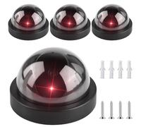 GOEDCH Lot de 4 Caméra Attrape : Caméra de Surveillance factice Fausse Caméra de Surveillance avec Lumière LED Clignotante - Outil de Dissuasion Visuel pour Maison, Boutique et Sécurité du Site