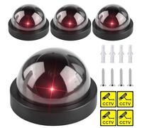 GOEDCH Lot de 4 Caméra Attrape : Caméra de Surveillance factice Fausse Caméra de Surveillance avec Lumière LED Clignotante - Outil de Dissuasion Visuel pour Maison, Boutique et Sécurité du Site