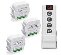 GOEDCH Lot de 4 commandes de volet roulant sans fil : module de commande intelligent sans fil avec télécommande RF et module 3 récepteurs, interrupteur radio pour volets roulants, stores