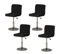 GOEDCH Lot de 4 housses de chaise de bar extensibles avec dossier - Lavables - Noir