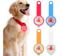 GOEDCH Lot de 4 lumières de sécurité pour animaux de compagnie : trois modes d'éclairage étanche pour animaux de compagnie pour l'extérieur, lampe de collier de chien rechargeable par USB pour