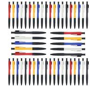 GOEDCH Lot de 50 stylos à bille rétractables noirs avec mécanisme à pression, ergonomiques, poignée souple, pour l'école, le bureau, la vie quotidienne (5 couleurs, 0,7 mm)