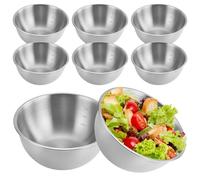 GOEDCH Lot de 6 bols en acier inoxydable - Diamètre : 17 cm - Empilables - En acier inoxydable - Passe au lave-vaisselle - Saladiers - Saladiers - Bols à snacks - Bol de service - Bol à sauce