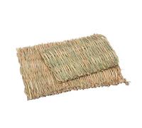GOEDCH Lot de 8 tapis d'herbe pour lapins : 20 x 28 cm Tapis d'herbe pour petits animaux Tapis d'herbe tissé pour lapins cochons d'Inde Jouet à mâcher pour animaux Tapis d'herbe naturelle Tapis de lit