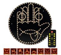 GOEDCH Lumière de doigt de voiture et signe d'expression : lumière de doigt d'expression automatique 2 en 1 pour s'exprimer, signe de fenêtre arrière LED, lampe de signe de visage souriant