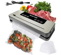 GOEDCH Machine Sous Vide Alimentaire 7 en 1: Soudeuse sous Vide Domestique avec avec 50 Sacs Réutilisables et 6 modes, Machine à vide Appareil pour Aliments Secs et Humides Viande, Légumes, Fruits