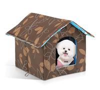 GOEDCH Maison pour Chat d'Extérieur Résistante à l'hiver: 36x26x14 cm Niche D'extérieur pour Chat, Maison Pliable pour Chat Lavable Résistante, Pliante Portable pour Chats Sauvages pour Chats