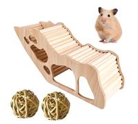 GOEDCH Maison pour hamster : échelle d'escalade, jouet pour hamster, maison en bois, tunnel Ham Ster, accessoires pour hamster nain, cachette pour hamster pour gerbilles, rats, cochons d'Inde