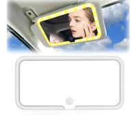 GOEDCH Miroir de Courtoisie LED pour Voiture avec Pare-sole Rechargeable - 3 Modes d'Éclairage à Intensité Variable pour Maquillage, Blanc