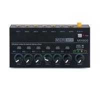 GOEDCH Mixeur audio : mini table de mixage audio stéréo 6 canaux, mixeur audio ultra compact avec 6 commandes de volume indépendantes, boîtier en métal et bruit ultra faible - Idéal pour studio