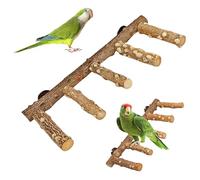 GOEDCH Oiseau en Bois Naturel Échelles: Perchoir à Oiseaux Étagé, Échelle de Ciel de Perroquet, Perchoir en Bois Naturel pour Perroquet pour Perroquets de Petite, Hamster, Perruches, Calopsittes
