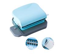 GOEDCH Perforatrice 6 Trous en Métal: Réglable Perforatrice De Bureau avec Capacité de 10 Feuilles pour A4 A5 A6, 6 Trous Perforateur de Feuilles Mobiles pour Maison,Bureau, École (Bleu)