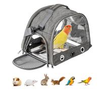 GOEDCH Petit sac de transport pour animaux de compagnie : sac à dos pour oiseaux avec perchoir et plateau en acier inoxydable, sac de transport pour oiseaux, sac à dos pour perroquet, boîte de