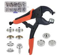 GOEDCH Pince Bouton Pression: Pinces à Presse Réglables Portables, Métal Pinces à Bouton-Pression avec 20 Jeux de Boutons, avec Pince Magnétique, pour Canvas Leather Boat Cover Replacement, Orange