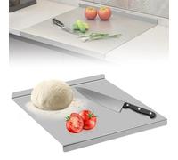 GOEDCH Planche à découper en acier inoxydable - 30 x 30 cm - Plan de travail - Planche à pétrir en acier inoxydable - Antidérapante - Avec bord - Antibactérienne - Pour cuisine, restaurant - Pour