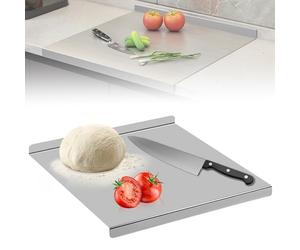 GOEDCH Planche à découper en acier inoxydable - 30 x 30 cm - Plan de travail - Planche à pétrir en acier inoxydable - Antidérapante - Avec bord - Antibactérienne - Pour cuisine, restaurant - Pour