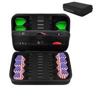 GOEDCH Poches pour fléchettes : poche pour 16 fléchettes, étui pour 16 fléchettes et autres accessoires de fléchettes, étui pour fléchettes avec plusieurs poches en filet, étui portable pour pointes