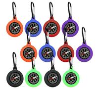 GOEDCH Porte-clés Boussole: 12 Mini Boussoles pour Enfants, 6 Couleurs Multifonction Mousqueton Boussole, Porte-clés Portable Coloré avec Boussole, Porte-clés de Survie pour Camping, Randonnée