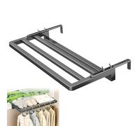 GOEDCH Porte-serviettes pour radiateur : noir séchoir à linge chauffage, 40 x 25 cm étagère de radiateur porte-serviettes chauffage, porte-serviettes chauffage sans perçage, étagère de radiateur à