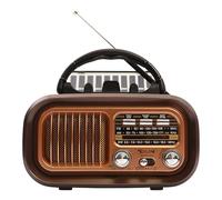 GOEDCH Radio rétro avec Bluetooth : radio AM/FM/SW, nostalgie Ra Radio avec fonction de charge solaire + haut-parleur 5 W, système multimédia portable pour la maison, l'extérieur, le camping et les