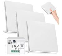 GOEDCH RF433 Kit Interrupteur Sans Fil: Sans fil interrupteur Mural, Interrupteur Mural avec Récepteur, Interrupteur D'éclairage Sans Fil pour Lampe, Kit 3 Voies, Portée Intérieure 50M pour Maison