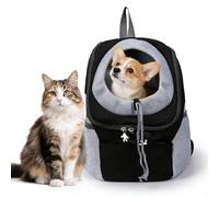 GOEDCH Sac à dos de transport pour chien : 34 x 30 x 16 cm noir sac à dos pliable pour animaux de compagnie sac à dos pour petits chiens et chats, sac à dos pour animaux de compagnie de 1 à 5 kg, sac