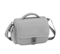 GOEDCH Sac pour appareil photo reflex numérique de petite taille : sac photo reflex en polyester durable, gris, avec séparateur épais amovible, sac photo étanche pour le quotidien et les voyages