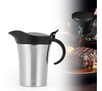 GOEDCH Saucière thermique en acier inoxydable - Peut contenir 750 ml : sauce thermique en acier inoxydable avec double isolation - Argent - Avec couvercle - Pour la maison, les dîners, les restaurants