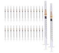 GOEDCH Seringues 30 pièces: seringues à tube en plastique de 1 ml, seringues de mesure de liquide, seringues à colostrum, outil de dosage en plastique transparent pour laboratoires, recharges