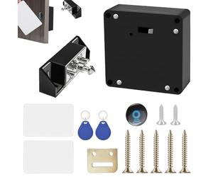 GOEDCH Serrure intelligente NFC: serrure intelligente dissimulée avec 2 porte-clés et 2 cartes RFID, serrures dissimulées, serrures sans trou pour tiroirs, armoires, casiers, usines