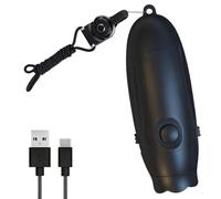 GOEDCH Sifflet électronique : rechargeable Sifflet d'urgence portable à 3 tons, sifflet d'arbitre réglable avec 3 tons pour entraîneurs, arbitres (noir)