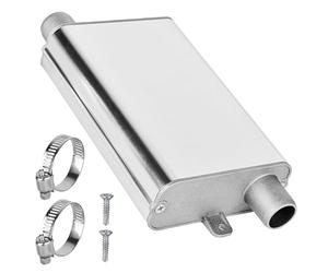 GOEDCH Silencieux de Tuyau D'échappement: Silencieux de chauffage de stationnement en alliage d'aluminium de 24 mm, Silencieux d'échappement argenté, accessoires de chauffage d'air de voiture