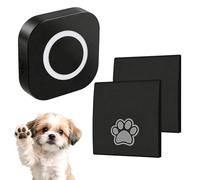 GOEDCH Sonnette de porte intelligente sans fil pour chien : portée de 400 m pour chien, animal de compagnie, capteur tactile, noir, sonnette de porte avec récepteurs plug-in pour l'entraînement du