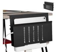 GOEDCH Support de bureau suspendu en métal pour ordinateur portable : sans perceuse, support réglable pour ordinateur portable, support pour ordinateur portable suspendu de bureau pour tous les