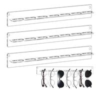 GOEDCH Support Mural pour Lunettes de Soleil: Lot de 3 Support de Lunettes de Soleil en Acrylique, Rangement Lunette de Soleil, Organisateur de Lunettes 7 Fents Support Lunette pour Mur, Porte