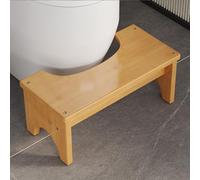 GOEDCH Tabouret de toilette robuste en bambou pour adultes - 37 x 20 x 17 cm - Ergonomique - Design naturel - Tabouret de toilettes sain et portable - Antidérapant - Aide à la position assise en cas