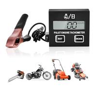 GOEDCH Tachymètre Numérique Inductif: Tachymètre de Petit Moteur étanche avec Compteur Horaire, Tachymètre Numérique pour Moto Motocross Tondeuse à Gazon, Batterie Interchangeable