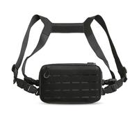 GOEDCH Tactical Chest Rig Pack : sac tactique noir, poche de poitrine utilitaire, poche radio poche de poitrine, sac de poitrine radio, sac de poitrine pour sports de plein air, jogging, entraînement