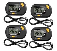 GOEDCH Thermomètre d'aquarium : mini thermomètre numérique LCD avec sonde étanche et ventouse, mini thermomètre numérique pour aquarium, reptiles marins, terrarium, surveillance de la température