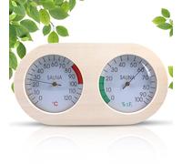 GOEDCH Thermomètre hygromètre pour sauna 2 en 1 : thermomètre de sauna hygromètre bois, thermomètre de sauna, accessoire de sauna, résistant à la chaleur, température et humidité parfaites pour sauna