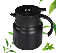 GOEDCH Thermos 1000 ml avec passoire à thé amovible : théière isotherme isotherme avec affichage de la température, thermos à thé en acier inoxydable 316, cafetière isotherme pour la maison et la