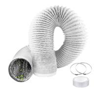 GOEDCH Tuyau D'échappement: Ø150 mm x 3 m Tuyau Flexible en Aluminium, Tuyau Télescopique en Aluminium Platine Épaissi Ventilation pour Sèche-linge, Climatiseurs, Hottes Aspirantes