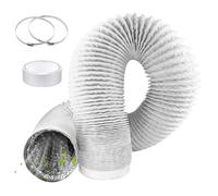 GOEDCH Tuyau d'évacuation de 3 m Tuyau d'aération : tuyau de hotte aspirante, tuyau flexible en PVC avec feuille d'aluminium et fil d'acier, 150 mm de diamètre pour cuisine, systèmes de ventilation et