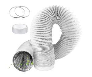 GOEDCH Tuyau d'évacuation de 3 m Tuyau d'aération : tuyau de hotte aspirante, tuyau flexible en PVC avec feuille d'aluminium et fil d'acier, 150 mm de diamètre pour cuisine, systèmes de ventilation et