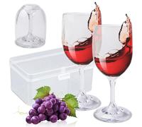 GOEDCH Verres à Vin en Plastique à Emporter: Lot de 2 Verres à Vin de Camping Incassables, Verres à Vin Compacts Pliables avec Boîte pour Les Festivals, Le Camping, Les Pique-Niques