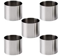 Goeielewe Lot de 5 moules ronds à gâteau de 5,1 cm - Mini moule à gâteau et à pâtisserie en acier inoxydable