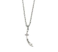 Gök-Türk Collier pour homme, avec pendentif épée, portant les inscriptions : Ya Ali Zülfikar Dhž l-faqúr Zulfiqar Hz Ali, argent