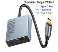 Goelely RJ45 1000Mbps carte réseau externe adaptateur Ethernet pour 4K Chromecast Google TV Stick LED affichage type-c Plug & Play - Type Chromecast 1000Mbps