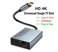 Goelely RJ45 1000Mbps carte réseau externe Micro Port 4K Fire TV Stick indicateur LED adaptateur Ethernet Plug & Play pour Smart TV - Type Type C 1000Mbps