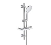 Görbach Barre de Douche 70 cm en Acier Inoxy 304 avec Porte-Savon et Douchette 3 Jets Barre de Douche INOX avec Supports de Douche Réglable Murale Solide(HBD12CP)